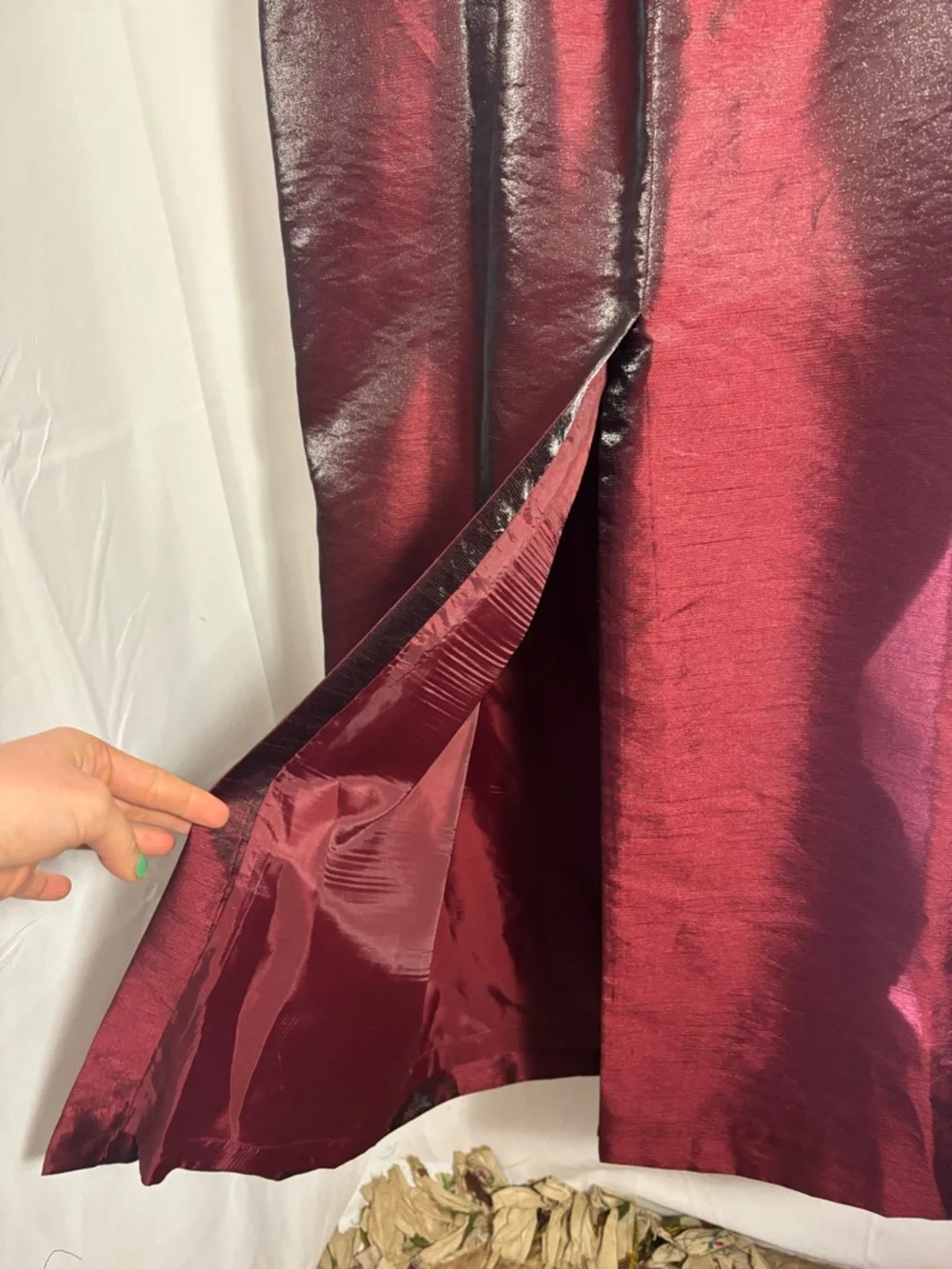 Y2K Wine Red Witchy Vampy Whimsigoth Full Length Formal Prom Dress Size XL - Picture 6 of 16